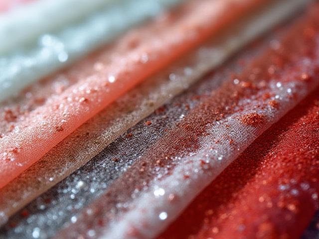 高級なオートクチュールテキスタイル、多様な質感と織りのサンプル